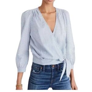 Madewell Striped Wrap Top